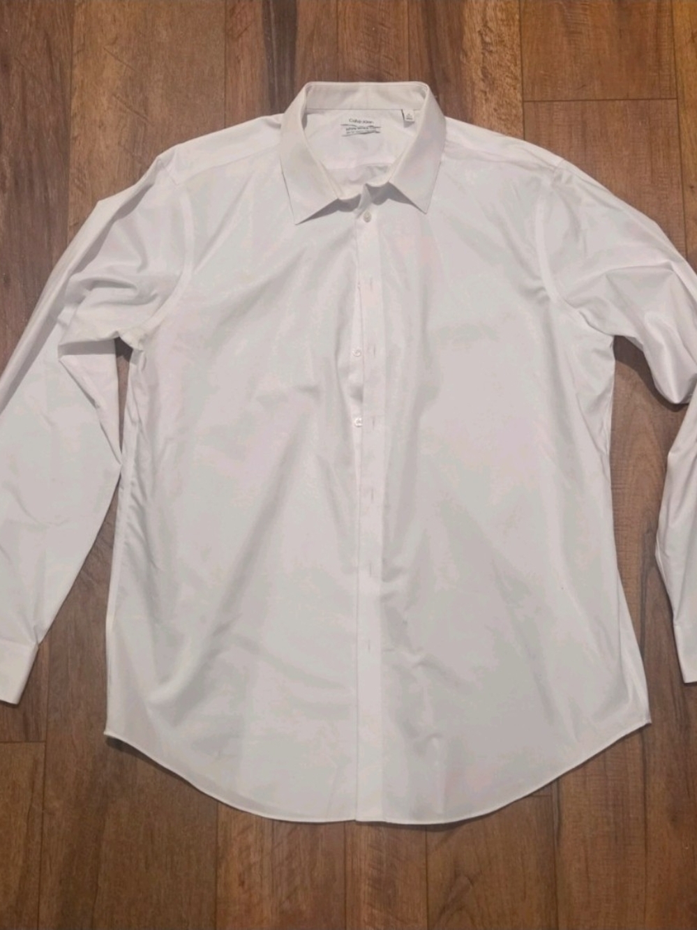 Calvin Klein White Long-Sleeve Dress Shirt